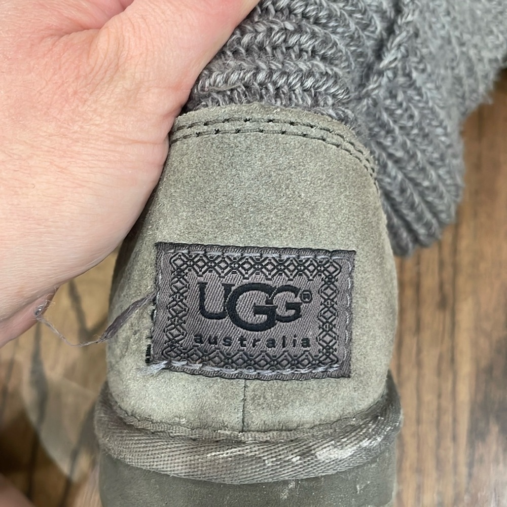 Ugg Classic Cardy Knit Boot Grey Sweater 7 - Picture 4 of 4